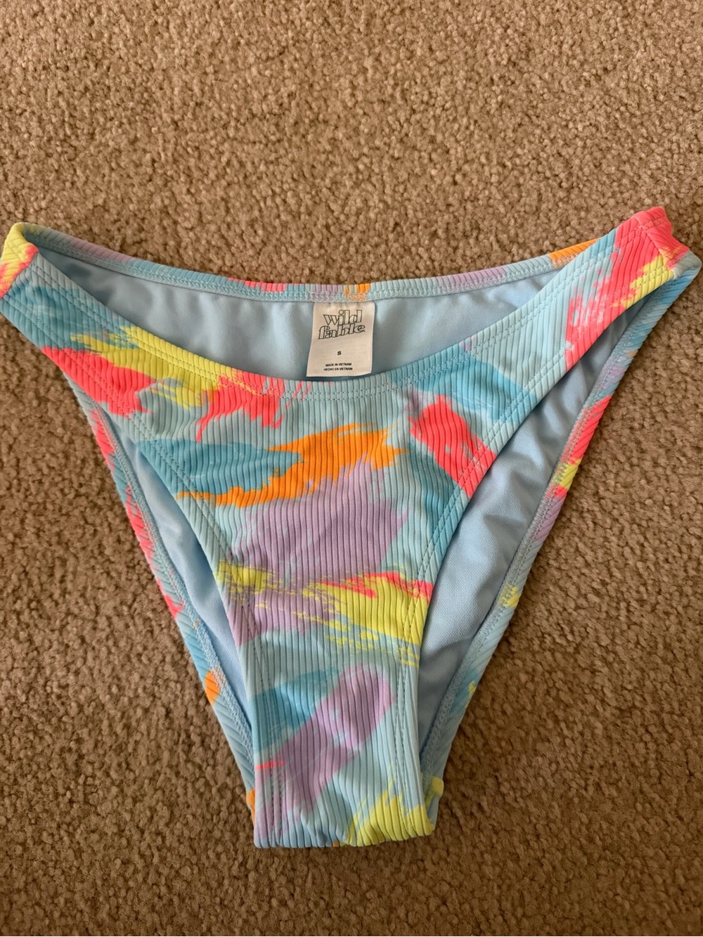 Wild Fable Tie-Dye Ribbed Bikini Bottoms - Pastel Multi